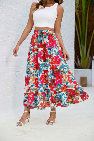 Boho A-Line Flared Skirt