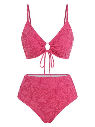 ZAFUL Women's Tummy Control Bikini Set 2 Piece Keyhole Bathing Suit