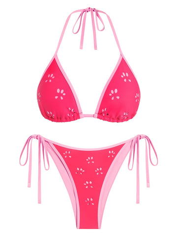 ZAFUL Bikini Set for Women Bathing Suit High Waisted Triangle V Neck Two Pieces Swimsuit