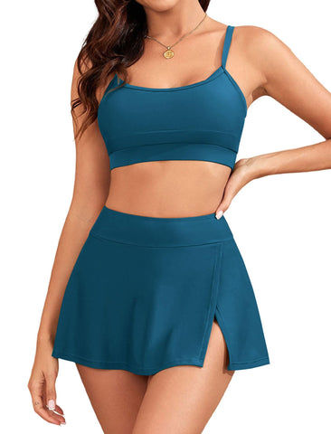 ZAFUL Women High Waisted Bikini Sets Modest Two Piece Swimsuit Sporty Push Up Bathing Suit