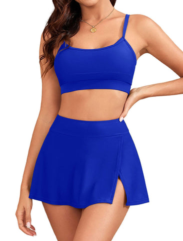 ZAFUL Women High Waisted Bikini Sets Modest Two Piece Swimsuit Sporty Push Up Bathing Suit
