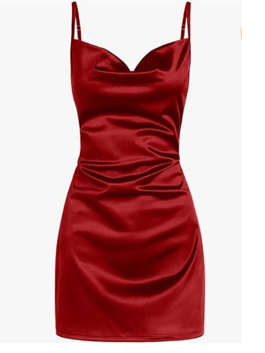 Sleeveless-Spaghetti-Strap-Mini-Dress-Red