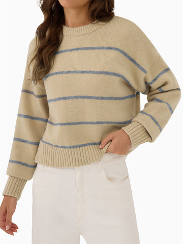 ZAFUL Sweater for Women Long Sleeve Crewneck Fall Loose Fit Pullover
