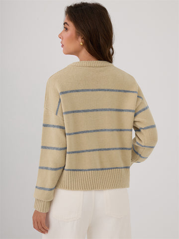 ZAFUL Sweater for Women Long Sleeve Crewneck Fall Loose Fit Pullover