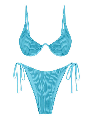Textured-Underwire-Bikini-Set-Light Blue