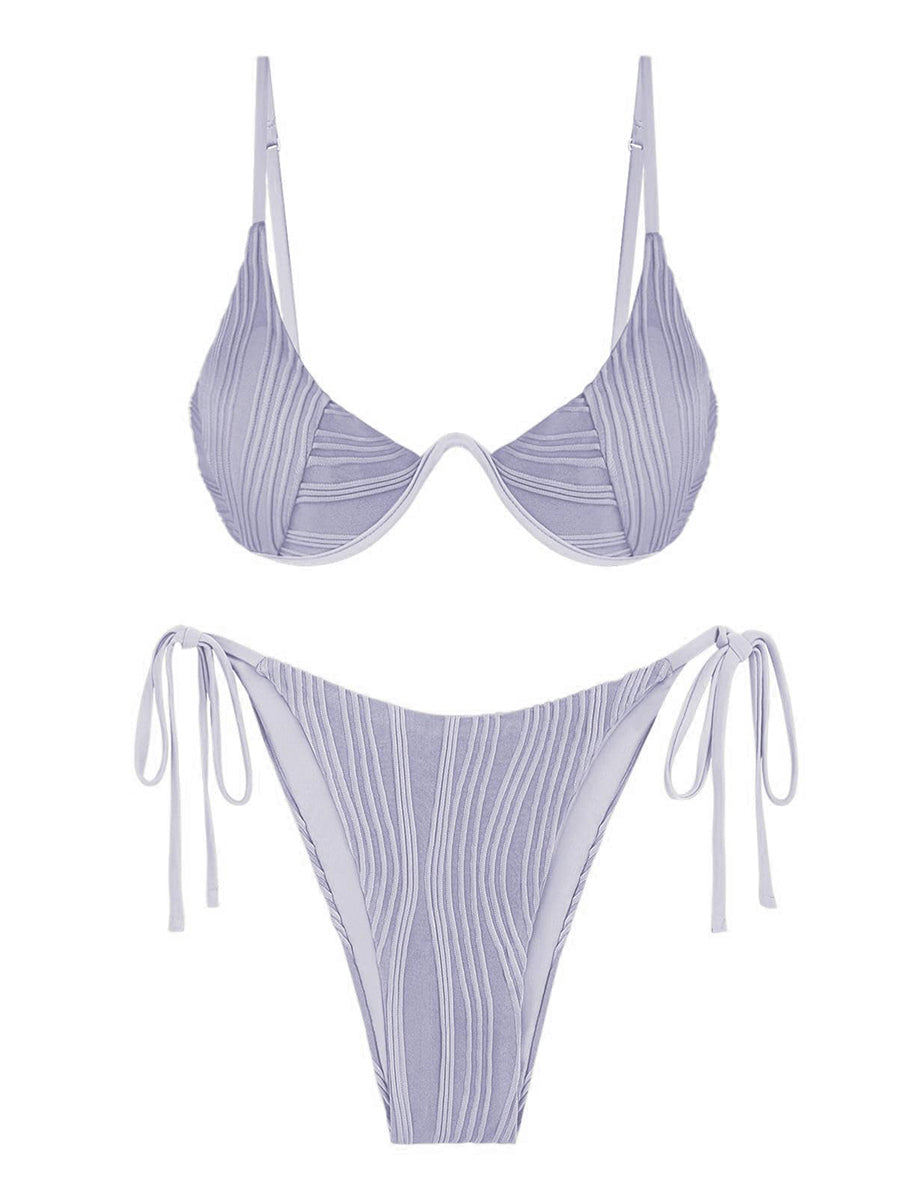 Textured-Underwire-Bikini-Set-Purple