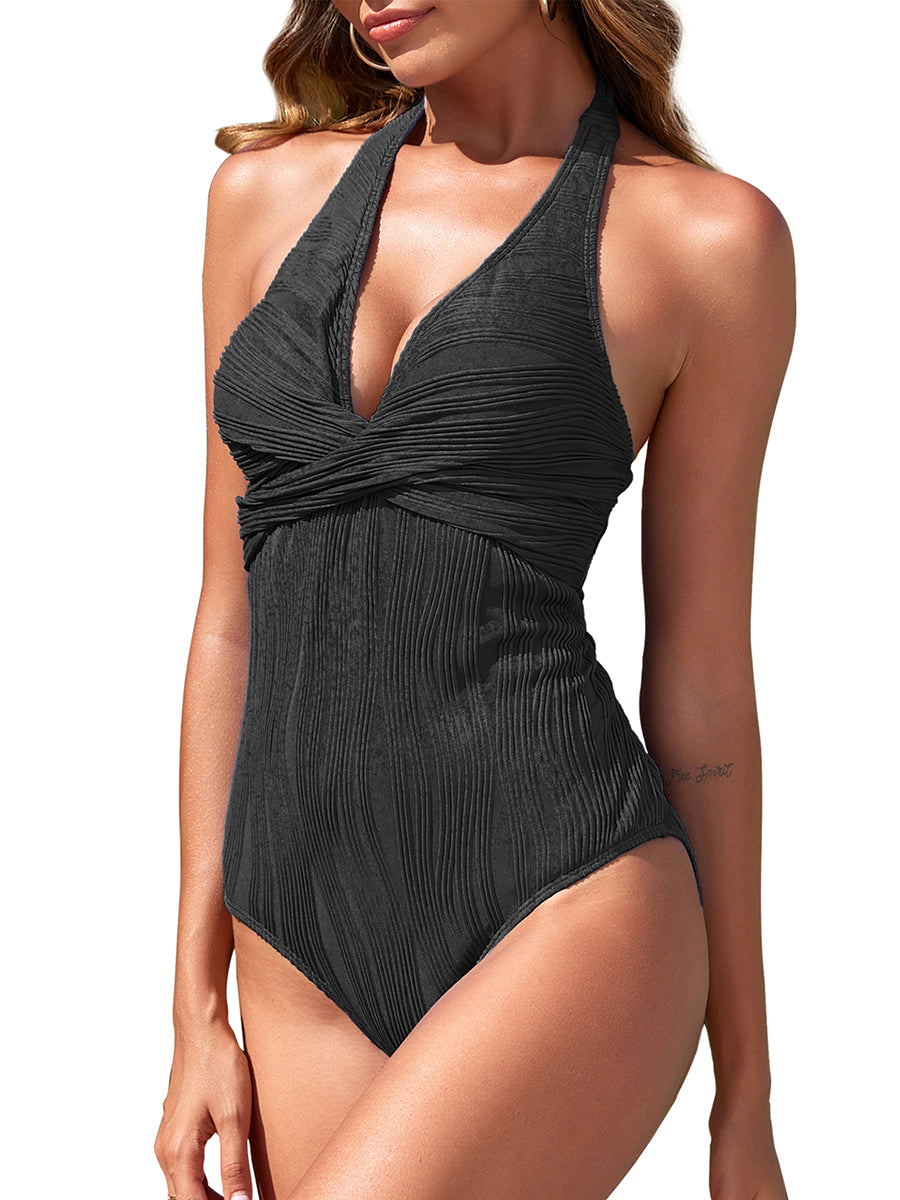 Tummy-Control-One-Piece-Swimsuits-Black