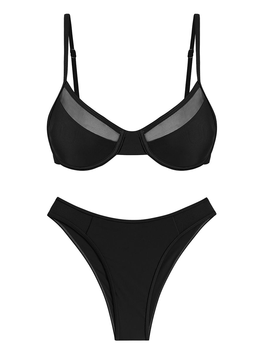 Underwire Push Up Mesh Bikini