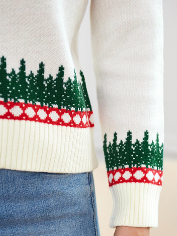Christmas-Snowflake-Truck-Pattern-Pullover-Beige-3