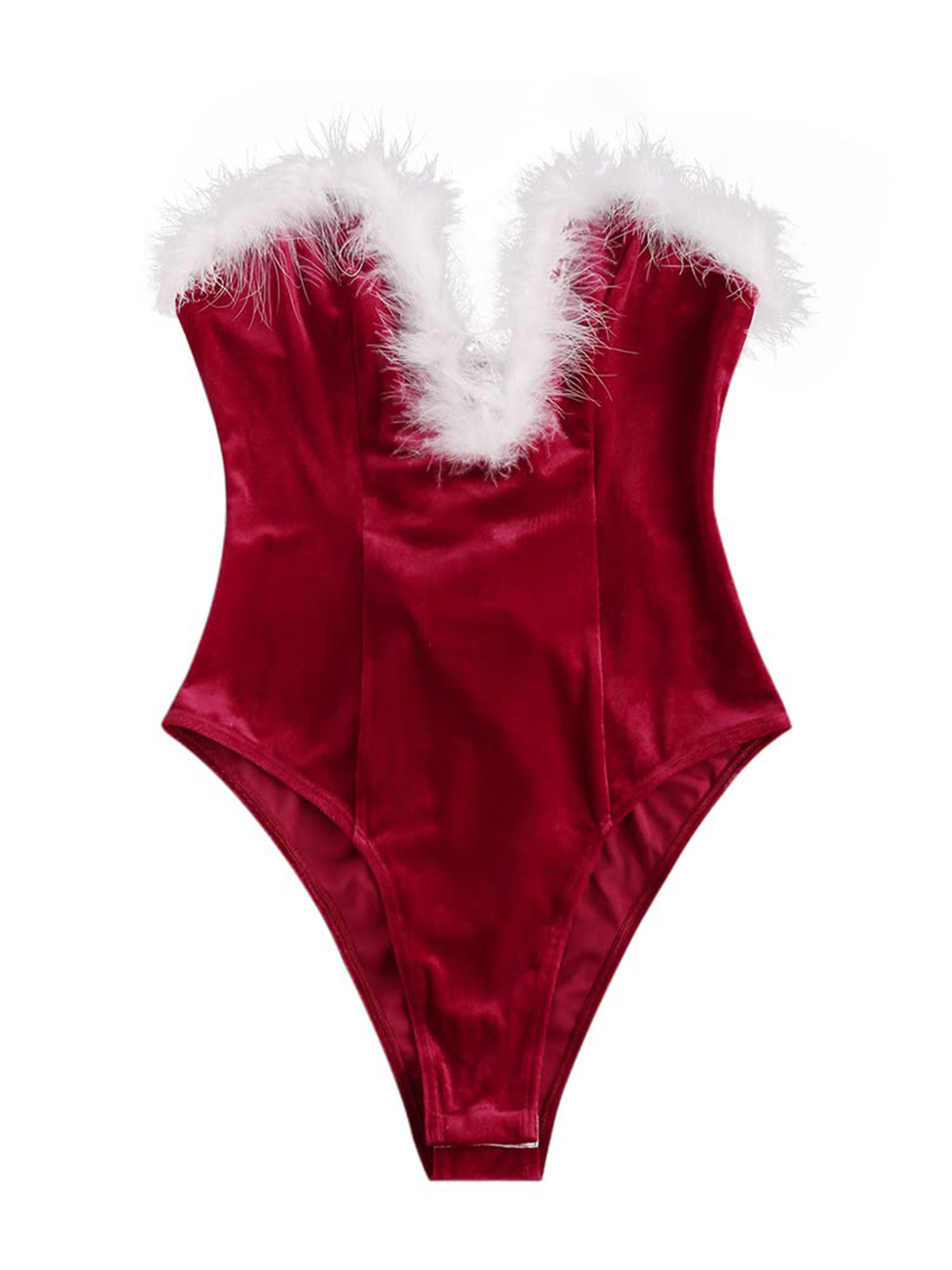 Faux-Fur-Strapless-Red-Santa-Dress-Mauve-4