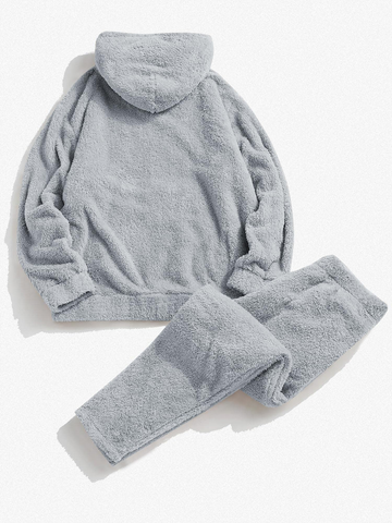 Fuzzy-Fleece-Pajamas-Sets-Grey-3