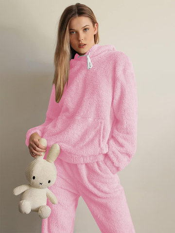 Fuzzy-Fleece-Pajamas-Sets-Pink-1