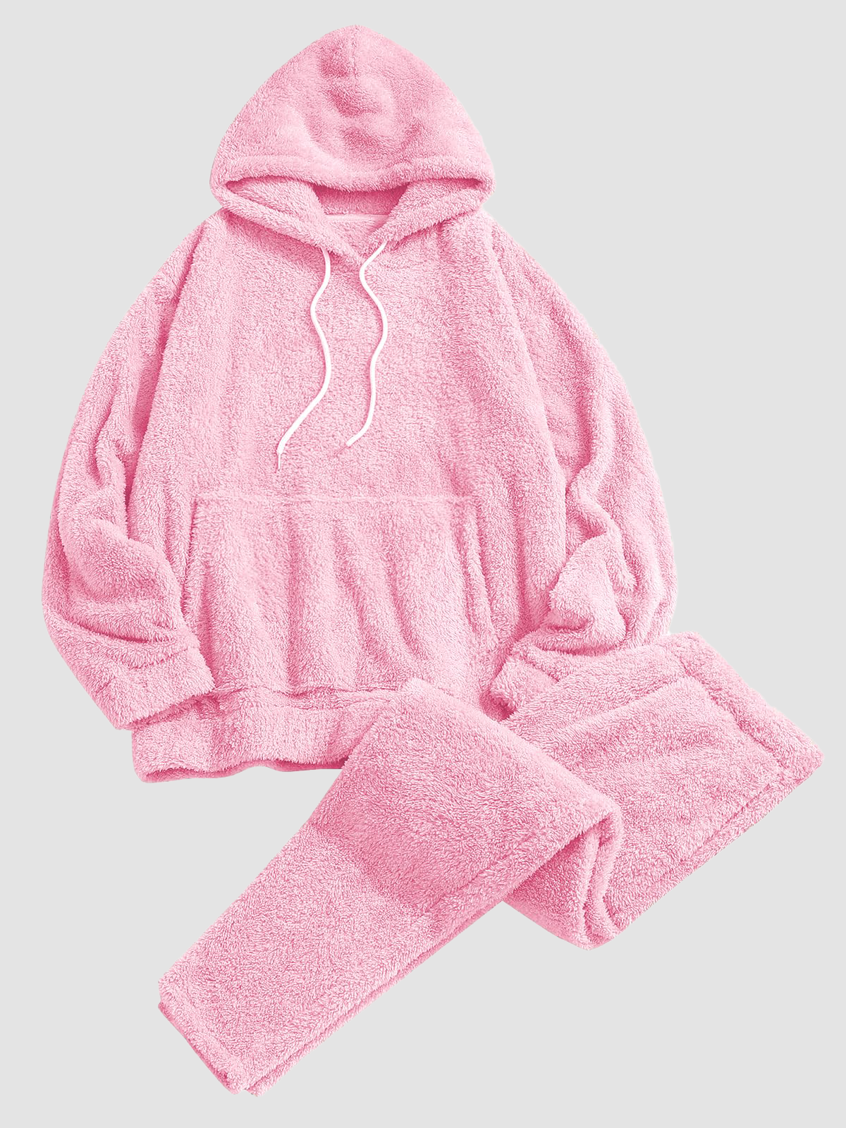 Fuzzy-Fleece-Pajamas-Sets-Pink-2