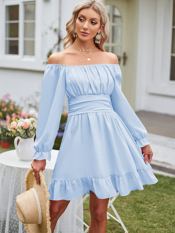 Square-Neck-Strapless-Homecoming-Dress-Blue-3