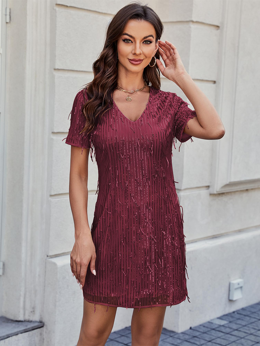 Sparkling-Fringe-Dress-Red-1