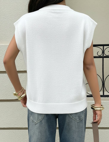 Fashion Cap Sleeve Knit Vest
