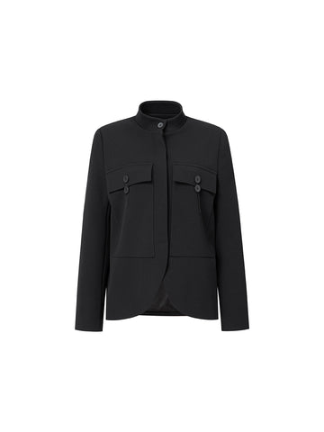 Black Stand Collar Jacket