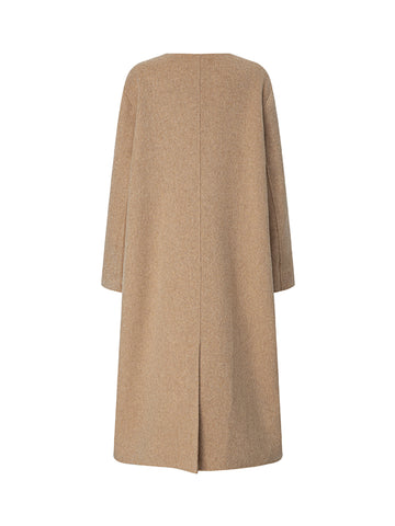 Long Double-sided Woolen Coat With Asymmetrical Collar