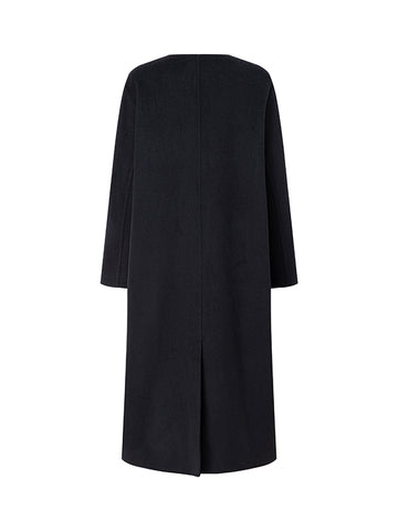 Long Double-sided  Asymmetric Collar Woolen Coat