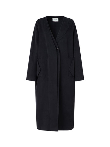 Long Double-sided  Asymmetric Collar Woolen Coat