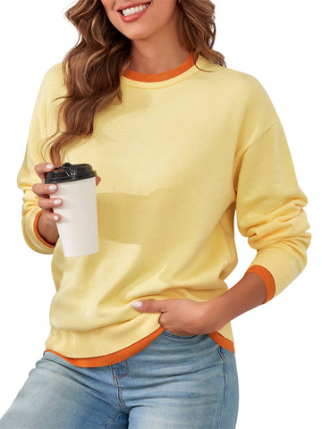 ZAFUL Women's Round Neck Tops Long Sleeve Shirts Going Out Tops