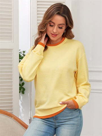 ZAFUL Women's Round Neck Tops Long Sleeve Shirts Going Out Tops