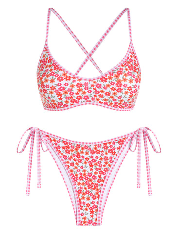Zaful Contrast Piping Cheeky Bikini Set-AMZ