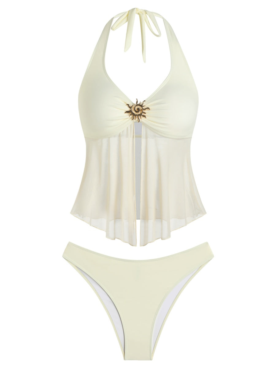 Starfish Decorated Tankini Swimsuit Set