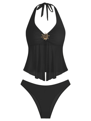Starfish Decorated Tankini Swimsuit Set