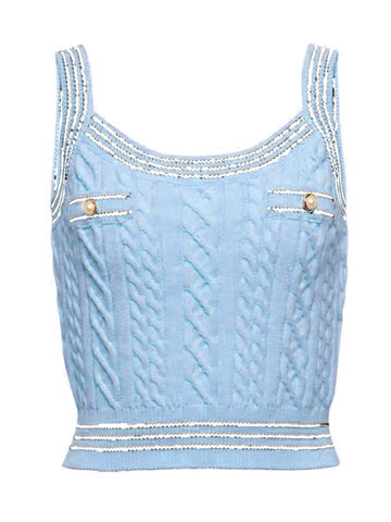 Knitted Pearl Button Vest Top