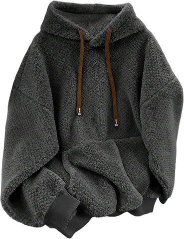 Loose Fit Hooded Long Sleeve Sweatshirt