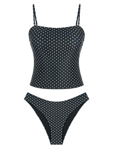 ZAFUL Women's Floral Tankini Swimsuits Bandeau Tummy Control High Cut Tankini Set Two Piece Bathing Suit-AMZ