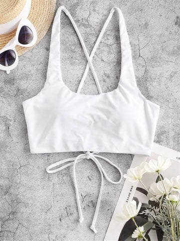 ZAFUL Women's Adjustable Lace-up Bikini Top Push Up Padded Swimsuit Tops