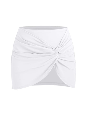 ZAFUL Womens Swim Skirt Twist Bathing Suit Skirt with Build-in Brief