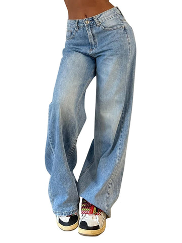 Wide Leg Casual Denim Pants