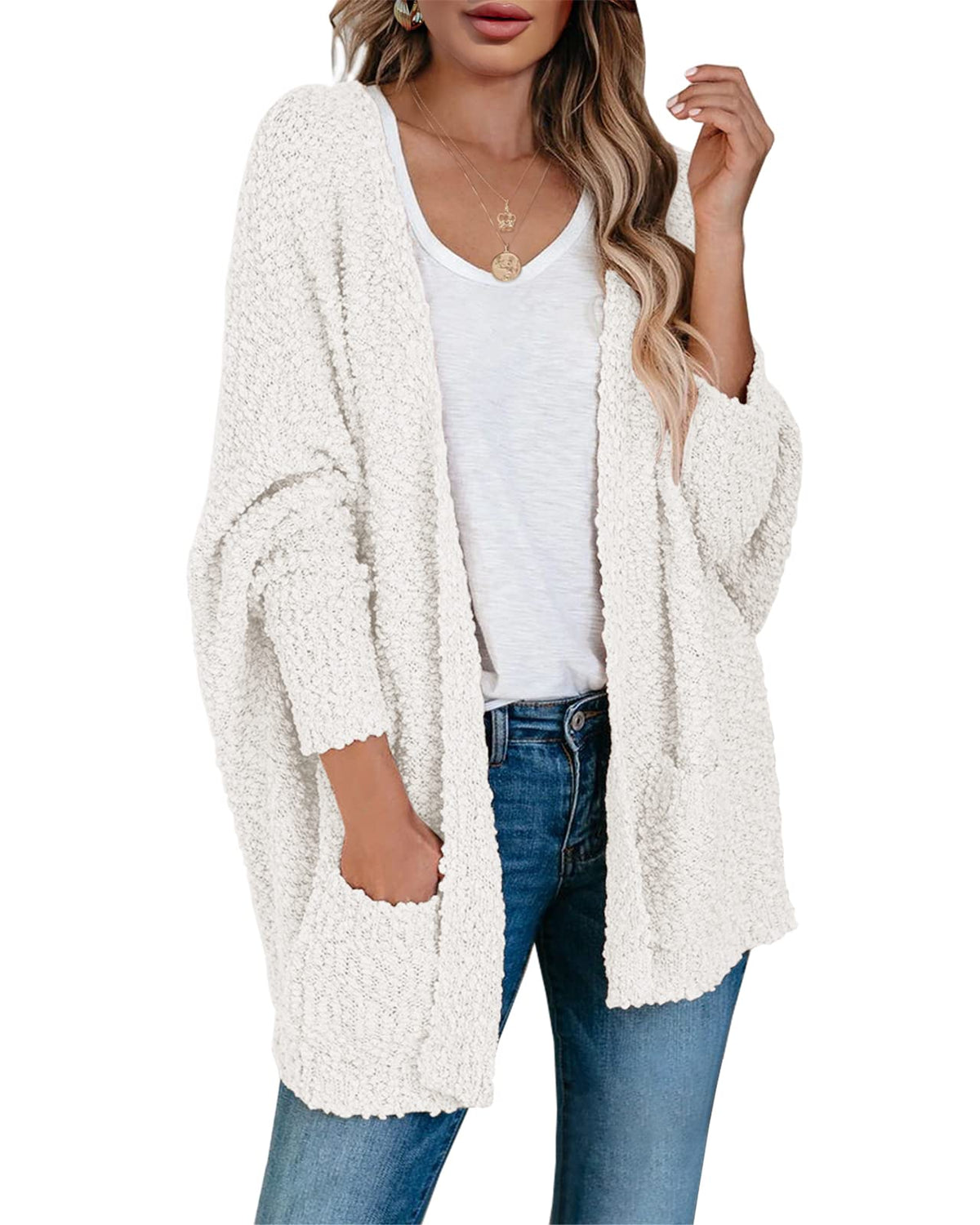 Fuzzy Knit Oversized Cardigan