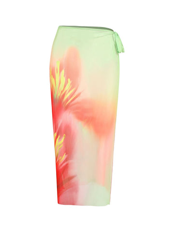 Floral Print Lightweight Swimsuit Sarong