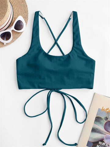 ZAFUL Women's Adjustable Lace-up Bikini Top Push Up Padded Swimsuit Tops