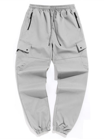 ZAFUL Men's Casual Drawstring Slim Fit Cargo Pants with Pockets