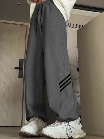 ZAFUL Grey Men's Baggy Pants Men's Parachute Sweatpants Unisex Street Y2K Pants Lounge Pants