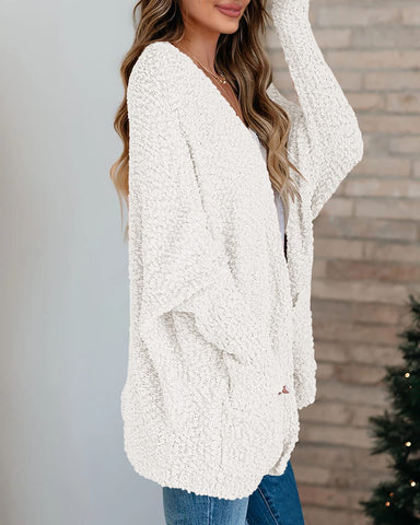 Fuzzy Knit Oversized Cardigan