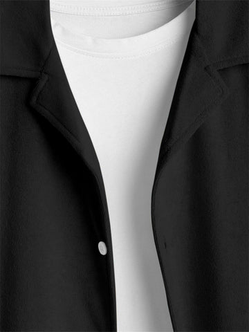 ZAFUL Casual Short Sleeve Button Down Shirts for Men Summer Textured Cuban Lapel Collar Solid Color Lightweight Beach Shirt