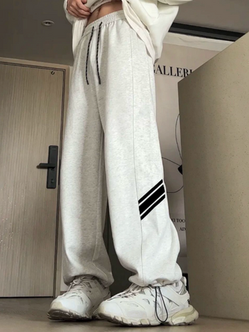 ZAFUL Grey Men's Baggy Pants Men's Parachute Sweatpants Unisex Street Y2K Pants Lounge Pants