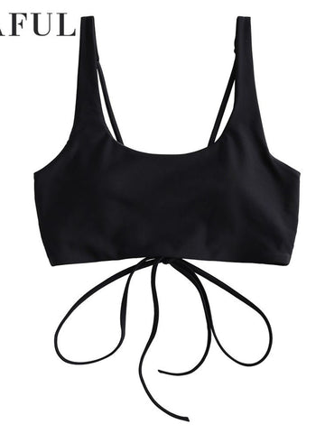 ZAFUL Women's Adjustable Lace-up Bikini Top Push Up Padded Swimsuit Tops