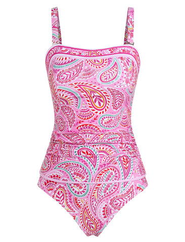ZAFUL Women's Tummy Control Tankini Two Piece High Waisted Bathing Suits Full Coverage Bikini Bottoms