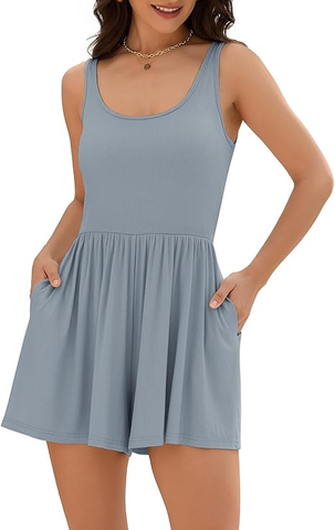 Rompers Summer Casual Athletic Romper Sleeveless Jumpsuit-AMZ