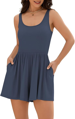 Rompers Summer Casual Athletic Romper Sleeveless Jumpsuit-AMZ