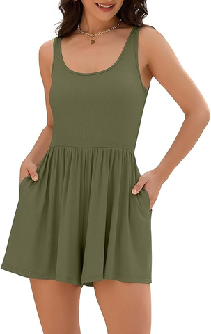 Rompers Summer Casual Athletic Romper Sleeveless Jumpsuit-AMZ