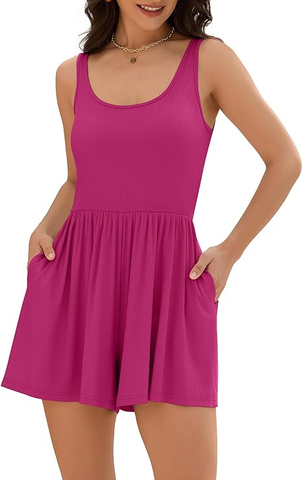 Rompers Summer Casual Athletic Romper Sleeveless Jumpsuit-AMZ
