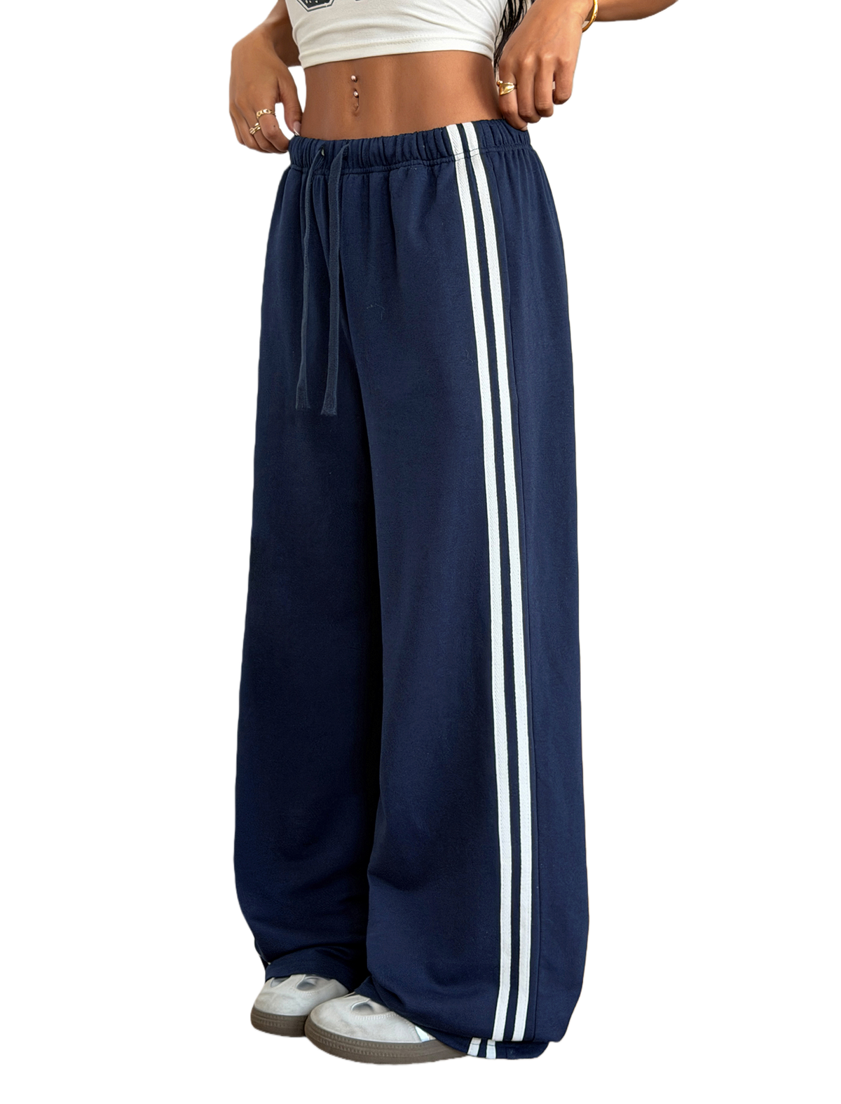 ZAFUL Women's Casual Sweatpants Drawstring Color Block Side Striped Straight Leg Athletic Track Pants with Pockets-AMZ
